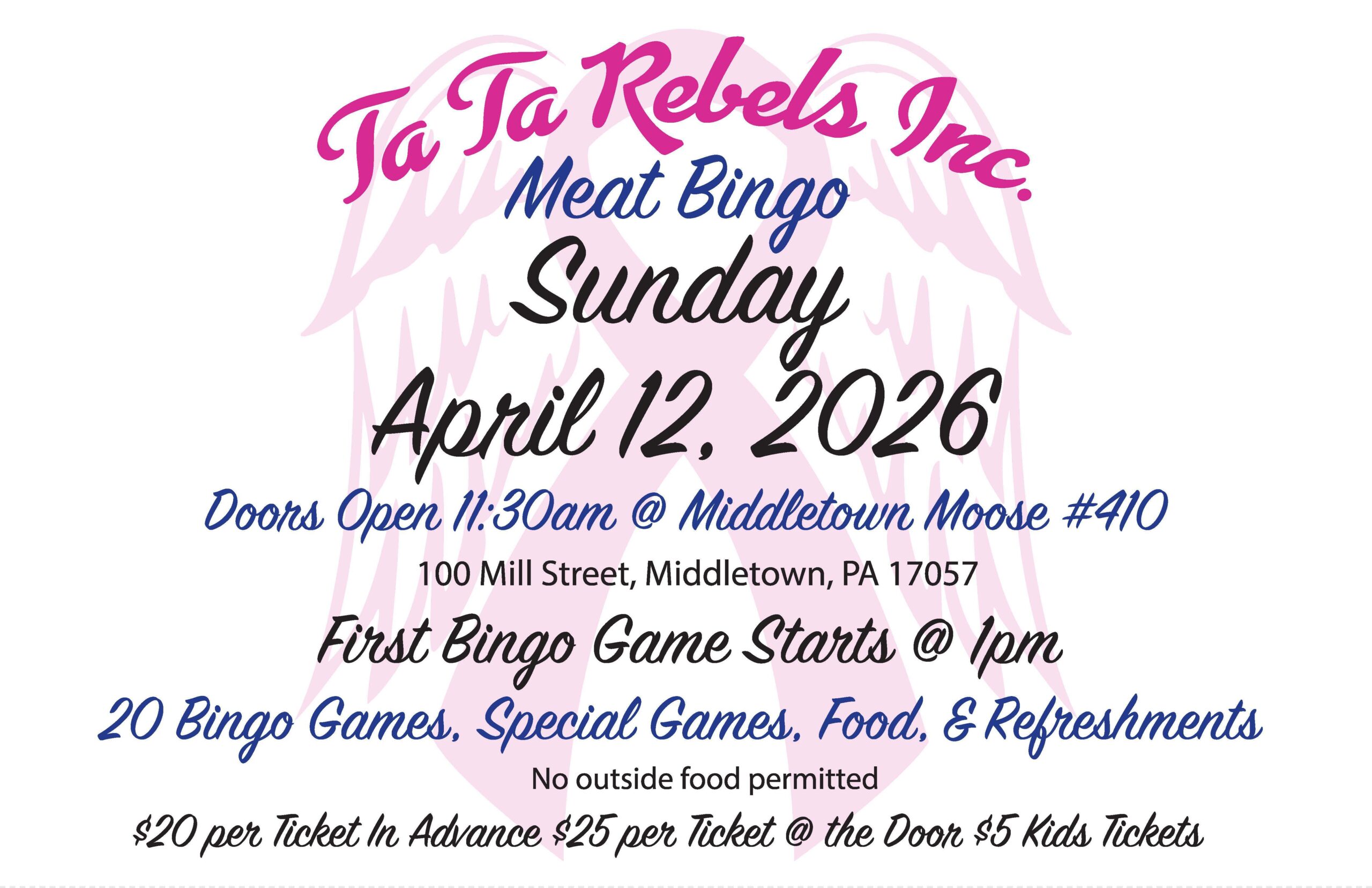 Meat Bingo Half Flyer Printer File